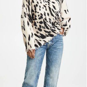 R13 Oversized Cheetah Print Sweater | Size Small